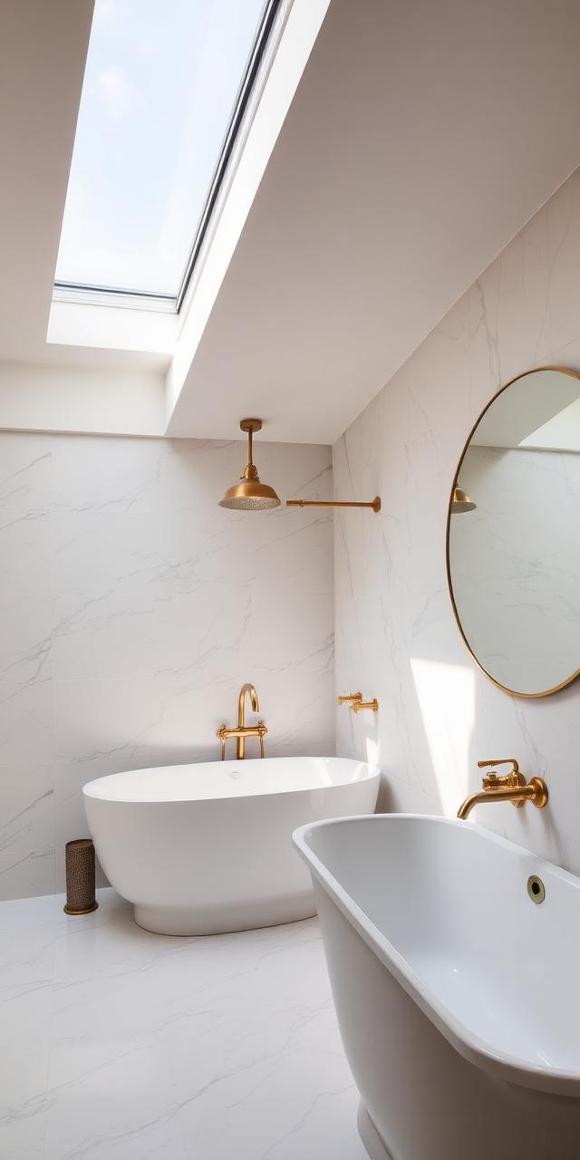 Bathroom addition with skylight